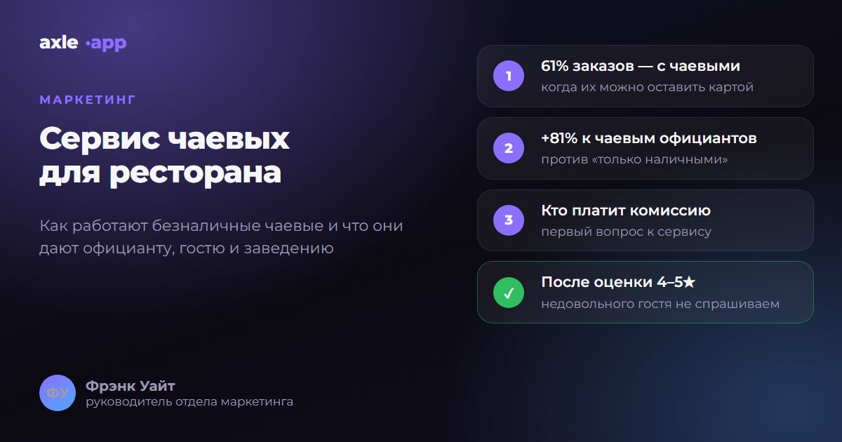 Сервис чаевых для ресторана: как работают безналичные чаевые и что они дают заведению